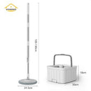 Self Wringing Spin Mop Bucket Set with Extendable Handle 3600 Swivel and 2x Microfibre Mop Heads - Upgraded