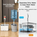 Self Wringing Spin Mop Bucket Set with Extendable Handle 3600 Swivel and 2x Microfibre Mop Heads - Upgraded