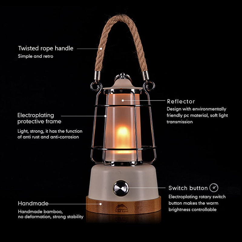 WILDLAND Outdoor Hanging Lantern Waterproof LED Light Rope Handle Camping Garden