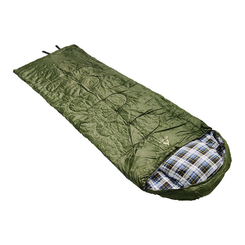 Mt Aspire Kids Sleeping Bag Single Camping Hiking Winter Thermal -10C Army Green