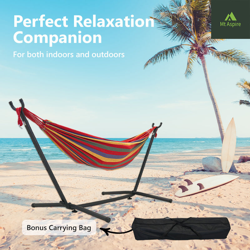 MT ASPIRE Hanging Hammock Bed with Stand Outdoor Swing Hammocks