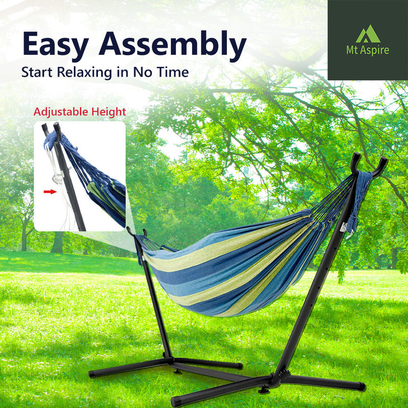 MT ASPIRE Hanging Hammock Bed with Stand Outdoor Swing Hammocks