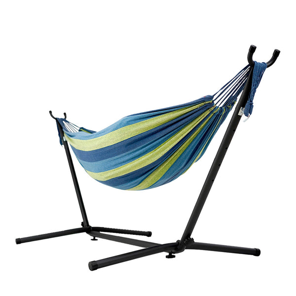 MT ASPIRE Hanging Hammock Bed with Stand Outdoor Swing Hammocks Camping 200kg Blue