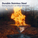 CAMPINGMOON Stove Fire Pit BBQ Grill Adjustable Camping Stainless Steel Medium MT-035