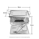 CAMPINGMOON Stove Fire Pit BBQ Grill Adjustable Camping Stainless Steel Medium MT-035