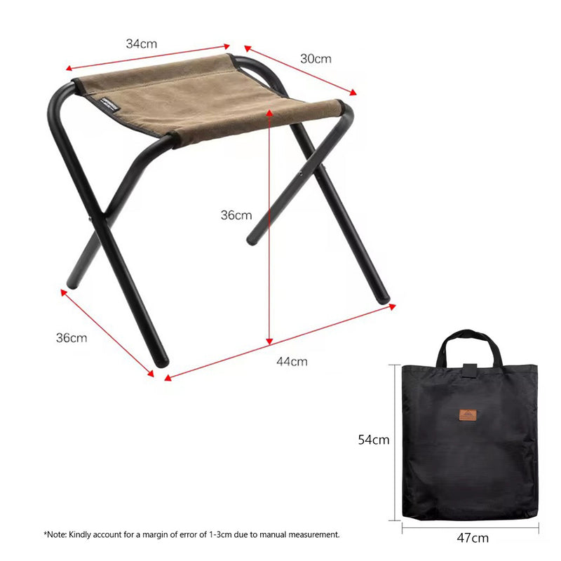 Campingmoon Folding Camping Chair Set of 2 Outdoor Fishing Ultralight Portable Stool F35-2 - Grey