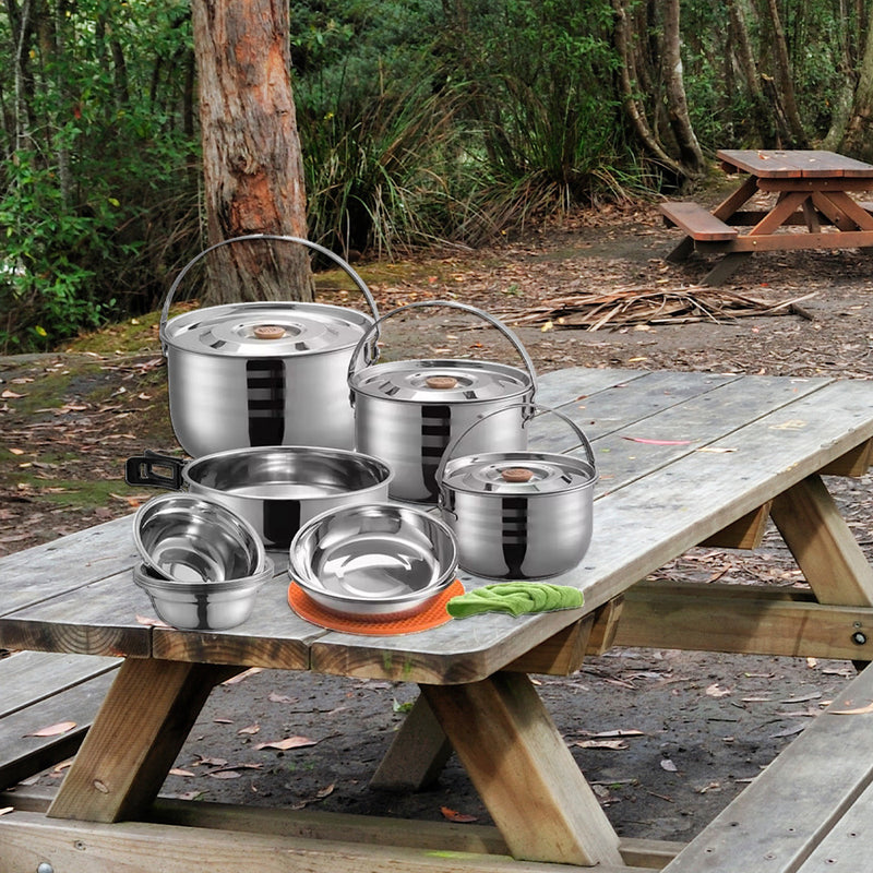 Campingmoon 16PCS Camping Cookware Set Outdoor Hiking Cooking Pan Pot Picnic