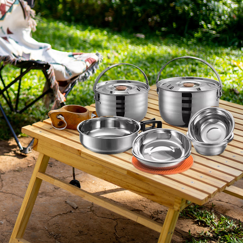 Campingmoon 16PCS Camping Cookware Set Outdoor Hiking Cooking Pan Pot Picnic