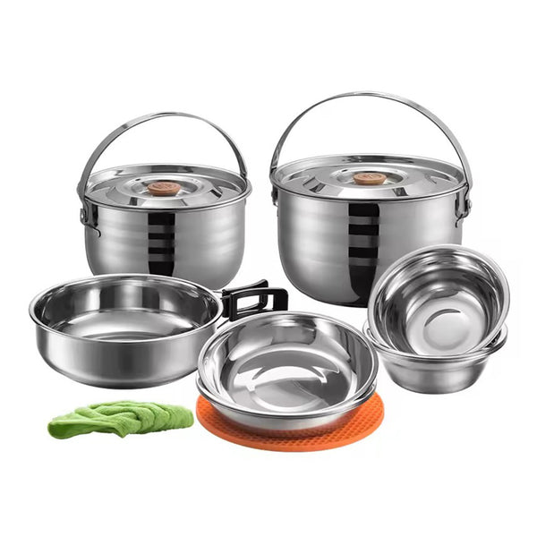 Campingmoon 13PCS Camping Cookware Set Outdoor Hiking Cooking Pan Pot Picnic