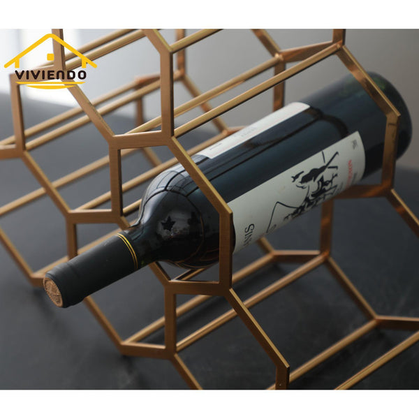 Viviendo Bronze Wine Rack Bottle Storage Home Decor Table Display