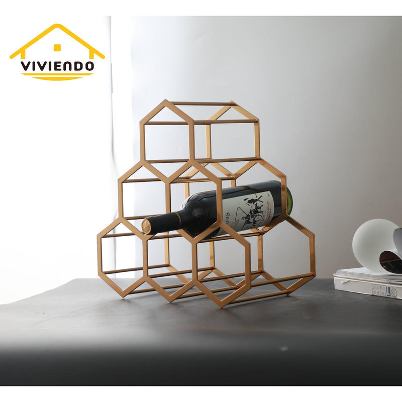 Viviendo Bronze Wine Rack Bottle Storage Home Decor Table Display