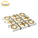 Premium Tic Tac Toe Noughts and Crosses board - Gold & White