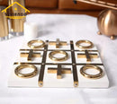 Premium Tic Tac Toe Noughts and Crosses board - Gold & White