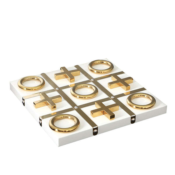 Premium Tic Tac Toe Noughts and Crosses board - Gold & White