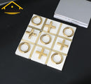 Premium Tic Tac Toe Noughts and Crosses board - Gold & White