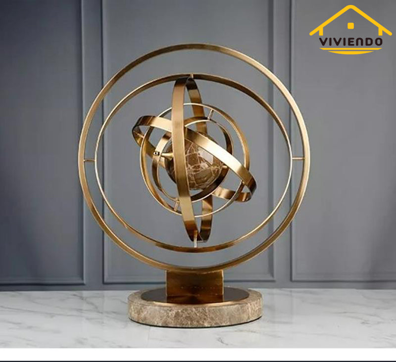 Viviendo Planetary Bronze & Marble Globe of world Ornament