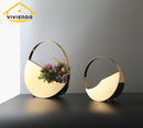 Golden Circle Designer Flower Vase in Stainless Steel Art Decorative desktop LARGE+SMALL