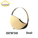 Viviendo Golden Circle Designer Flower Vase in Stainless Steel Art Decorative Desktop - Medium