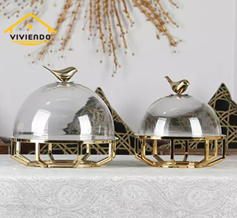 Decorative Display Stand, Desert Cake and Pastry Stand Wedding Table Centrepiece in Stainless Steel - Small