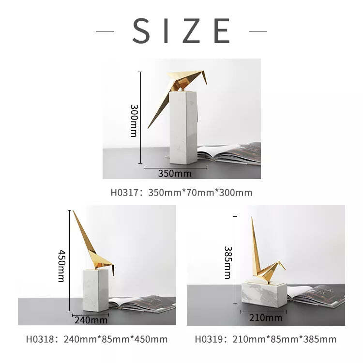 Viviendo Iconic Avian Plinth Art Sculpture in Marble & Stainless steel - Small