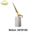 Viviendo Iconic Avian Plinth Art Sculpture in Marble & Stainless steel