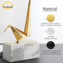 Viviendo Iconic Avian Plinth Art Sculpture in Marble & Stainless steel - Medium
