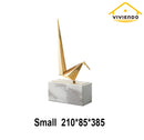 Viviendo Iconic Avian Plinth Art Sculpture in Marble & Stainless steel - Small