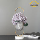 Viviendo Elliptical Bronze & Stainless Steel Flower Vase Marble and stainless steel Vase