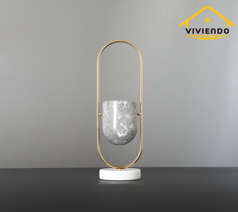 Viviendo Elliptical Bronze & Stainless Steel Flower Vase Marble and stainless steel Vase