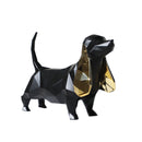 Viviendo Resin Pixel Dog Abstract Art Sculpture Canine figurine sculpture - Black & Gold