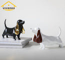 Viviendo Resin Pixel Dog Abstract Art Sculpture Canine figurine sculpture - Black & Gold