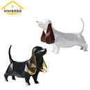 Viviendo Resin Pixel Dog Abstract Art Sculpture Canine figurine sculpture - Black & Gold