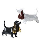 Viviendo Resin Pixel Dog Abstract Art Sculpture Canine figurine sculpture - White and Brown