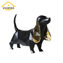 Viviendo Resin Pixel Dog Abstract Art Sculpture Canine figurine sculpture - White and Brown