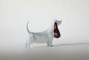 Viviendo Resin Pixel Dog Abstract Art Sculpture Canine figurine sculpture - White and Brown