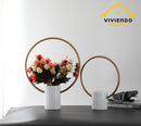 Viviendo Marble Stone & Iron Floral Encirclement Flower Vase Ornament - Small
