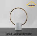 Viviendo Marble Stone & Iron Floral Encirclement Flower Vase Ornament - Small
