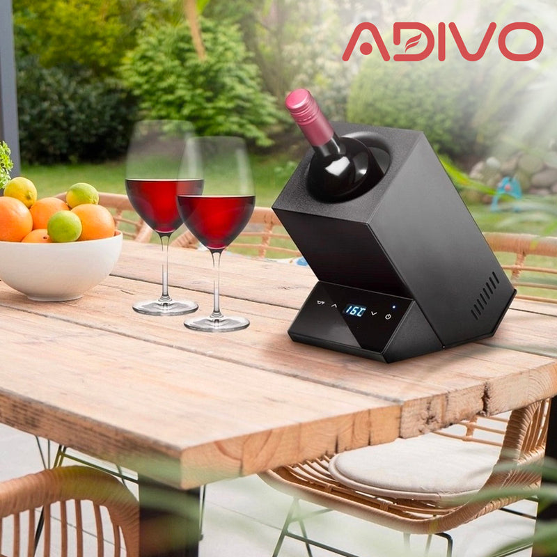 ADIVO Portable Wine Chiller Cooler Electric, Wine Chillers Bucket Storage for 750ml Square Grey