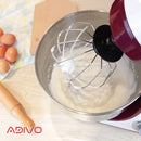 ADIVO 1300W Electirc Stand Mixer 6 Speed 5L Kitchen Timer LED Whisk Cake Bowl