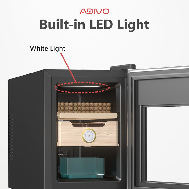 ADIVO 116 Cigar Humidor Digital Humidity Temperature Control Cabinet Display with Hygrometer