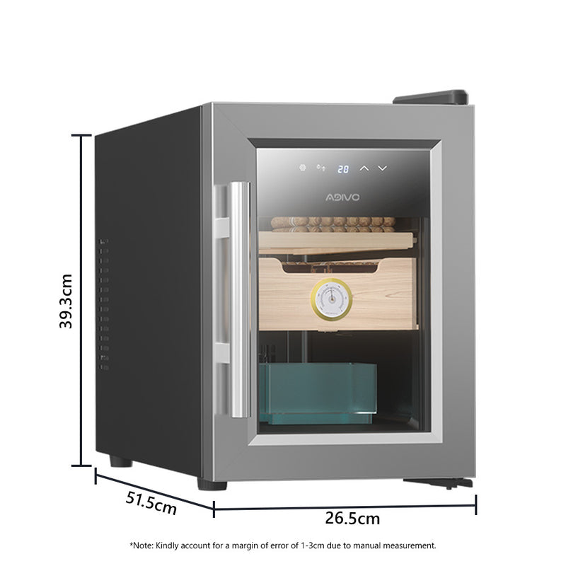 ADIVO 116 Cigar Humidor Digital Humidity Temperature Control Cabinet Display with Hygrometer