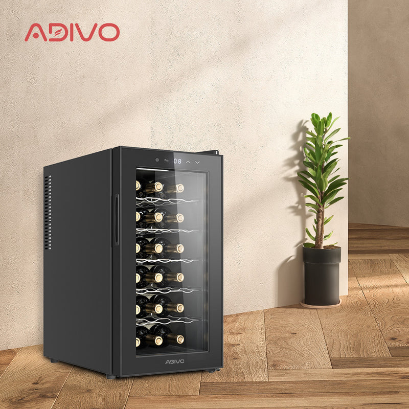 ADIVO Wine Cooler Fridge Compressor Cellar Chiller Temperature Control 18 Bottles