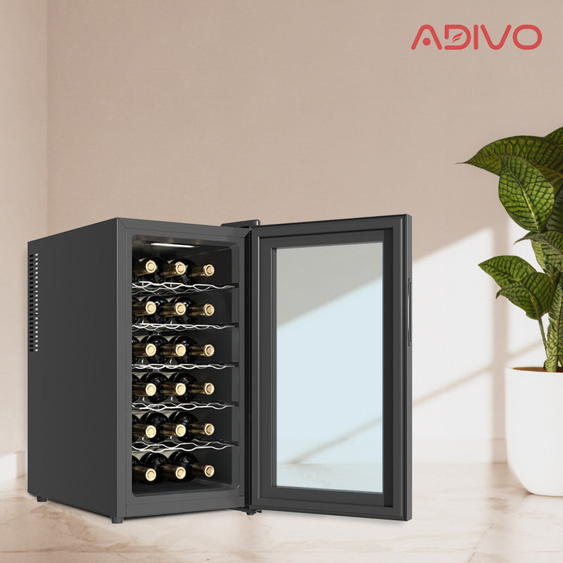 ADIVO Wine Cooler Fridge Compressor Cellar Chiller Temperature Control 18 Bottles