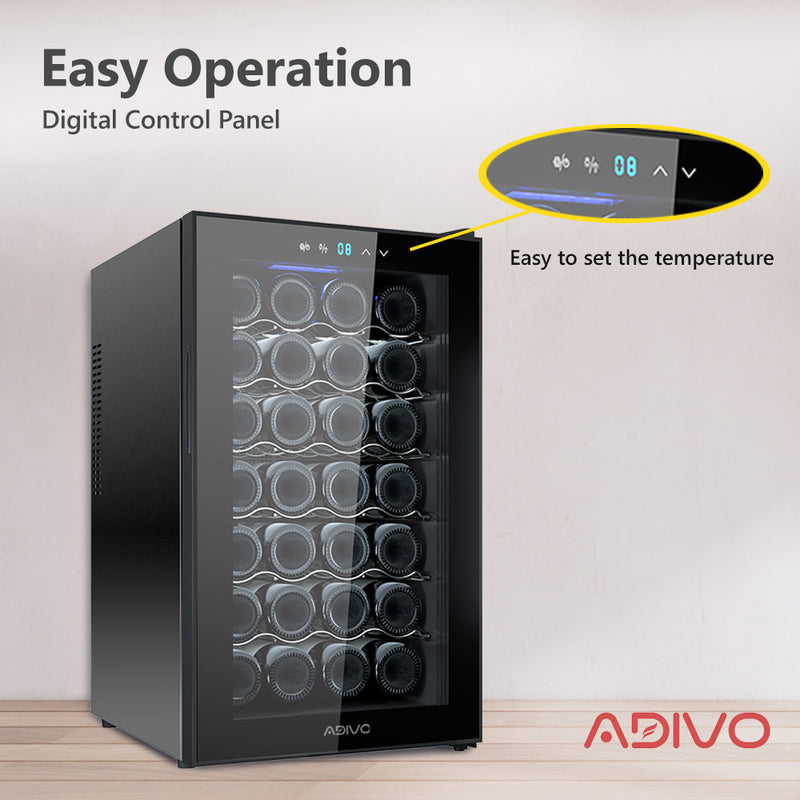 ADIVO Wine Cooler Fridge Compressor Cellar Chiller Temperature Control 28 Bottles