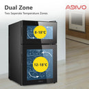 ADIVO 24 Bottle Dual Zone Wine Cooler Fridge Compressor Cellar Chiller Black