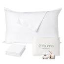 FAUNNA 100% Cotton Pillow Protectors, Bed Bug Proof, Hypoallergenic, Featuring Antimicrobial Product Protection for Enhanced Freshness, - Premium Breathable Zippered Protectors