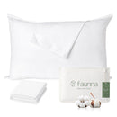 FAUNNA 100% Cotton Pillow Protectors, Bed Bug Proof, Hypoallergenic, Featuring Antimicrobial Product Protection for Enhanced Freshness, - Premium Breathable Zippered Protectors