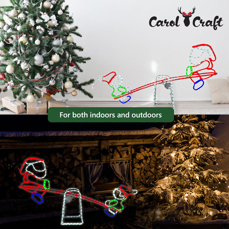 CarolCraft Animated Christmas Seesaw Lighted Xmas Decoration with Motions Outdoor