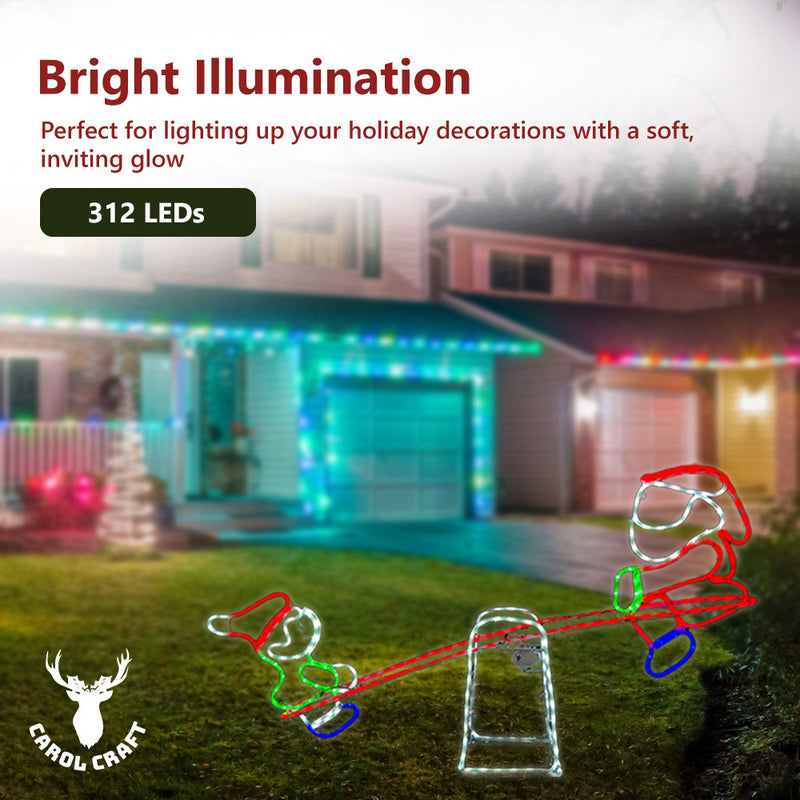 CarolCraft Animated Christmas Seesaw Lighted Xmas Decoration with Motions Outdoor