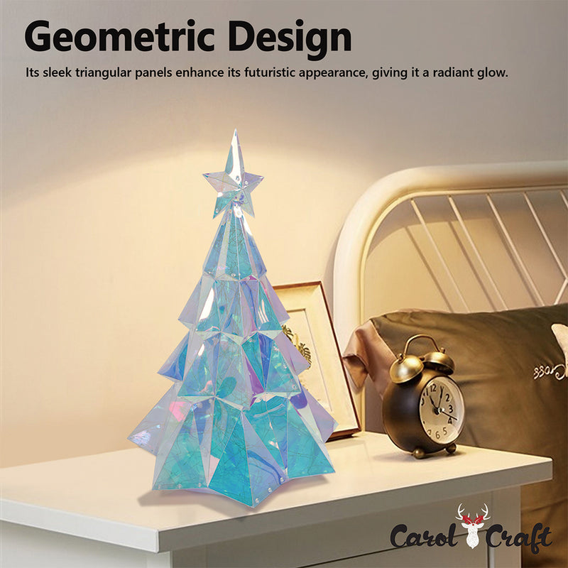 CarolCraft Iridescent LED Christmas Tree Holographic Glowing Light Display